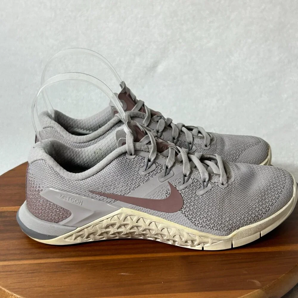 Nike Metcon Gray/Plum Mesh Running Athletic Training Sneakers Shoes Women 5 - Picture 4 of 9